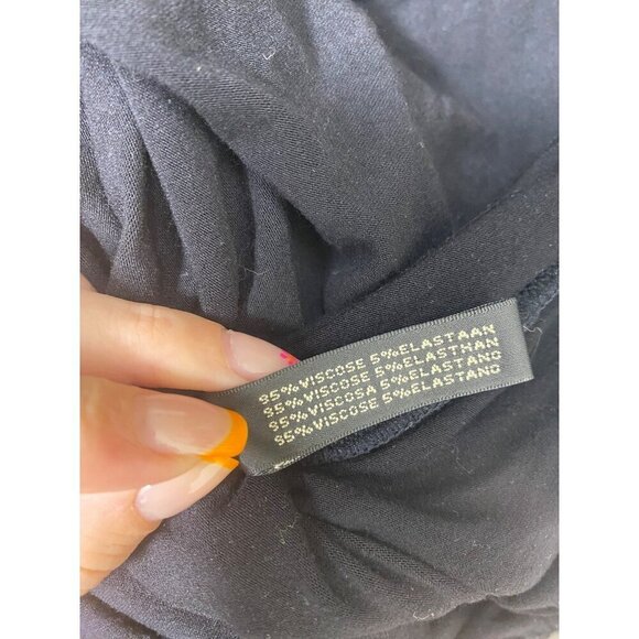 Ralph Lauren Twist-Front Stretch Black Long Dress Sise Large - Picture 8 of 8